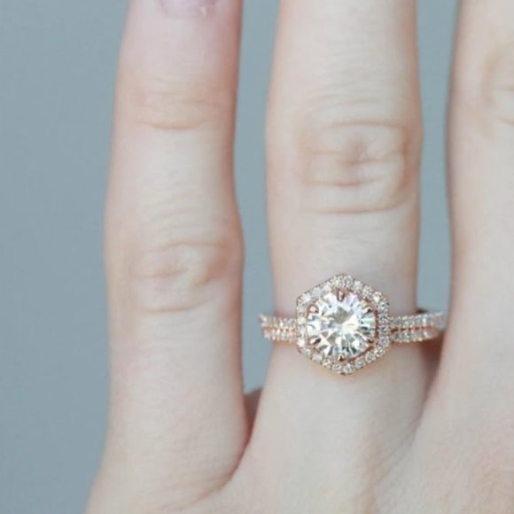Engagement Ring & Wedding Band - Picture 1 of 2